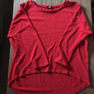 Red batwing sweater
